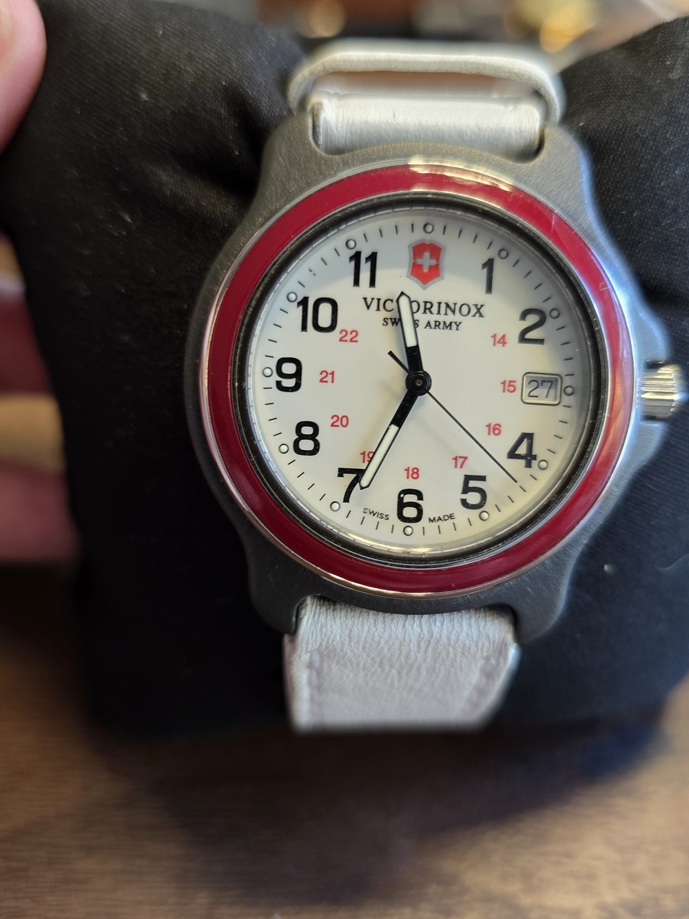 Victorinox Swiss Army White Dial Watch with Red Bezel - Picture 1 of 14